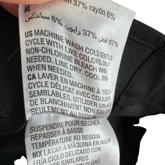 Alfani Black Cropped Straight Leg High Rise Dress Pants White Trim Size 18W - Picture 7 of 7